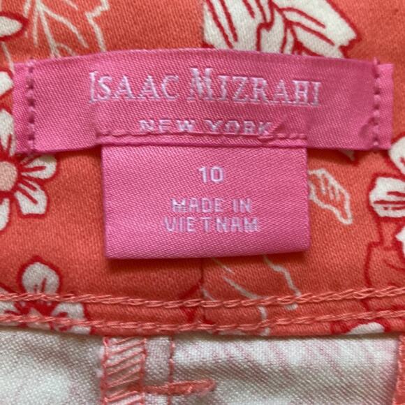 Isaac Mizrahi Coral/Red Floral Shorts, Size 10 - Picture 5 of 8